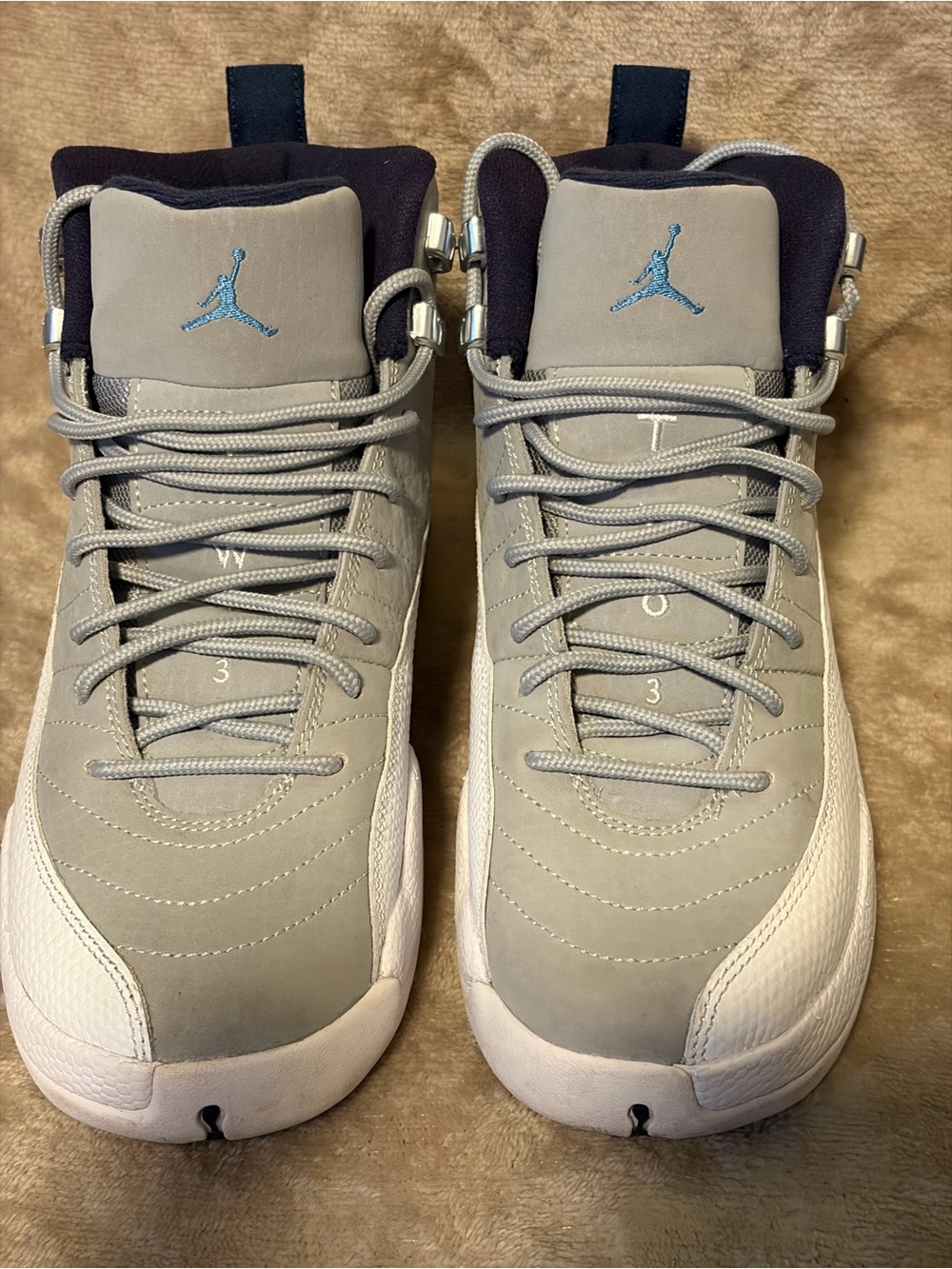 Jordan Big Kids Sneakers in Gray, White and Blue Jumpman